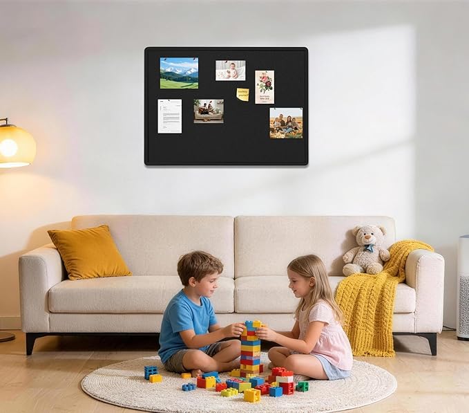 Bulletin Board - 35 x 17.5 inches Decorative Felt Pin Board - Cork Board
