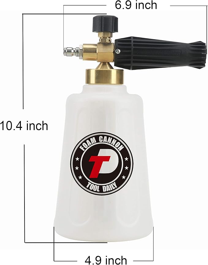 Tool Daily Pressure Washer Foam Cannon for Car Wash, Snow Foam Lance, Additional Orifice Nozzle 1.1mm, 1/4 Inch Quick Connect