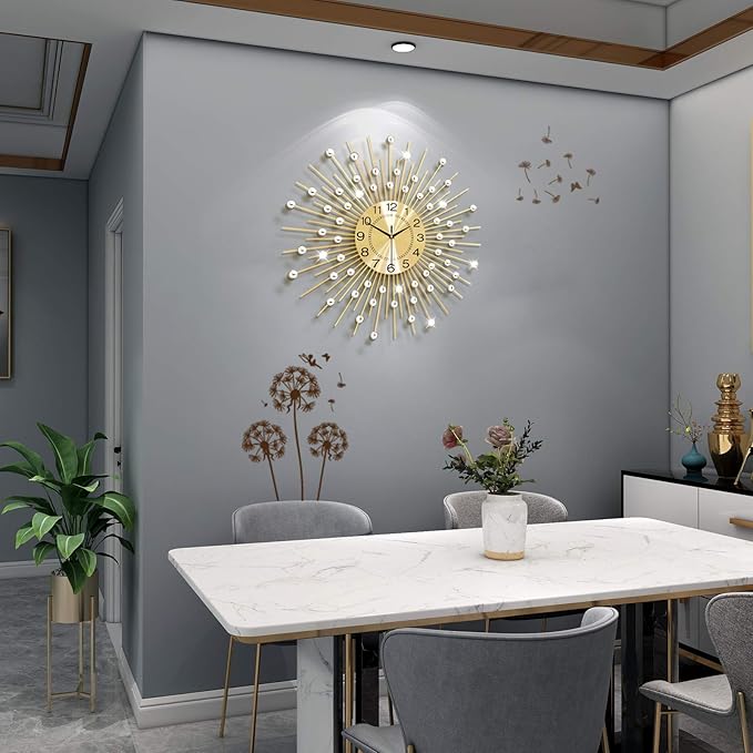 Large Wall Clocks for Living Room Decor Big Silent Wall Clock Battery Operated