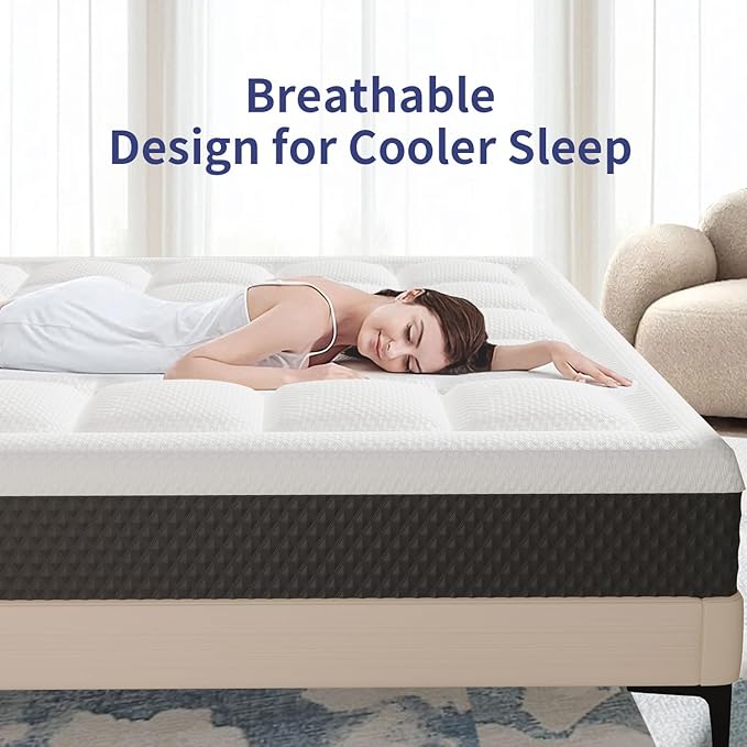 12 inch King Size Memory Foam Mattress in a Box – Cooling Gel‑Infused Foam, Pressure‑Relief Comfort, Fiberglass-Free, CertiPUR‑US® Certified
