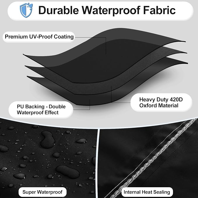 OutdoorLines Waterproof Outdoor Patio Heater Covers with Zipper and Storage Bag, Dust-proof UV-Resistant Windproof Propane Heavy Duty Heater Cover for Standing Heater, 1 Pack-95Hx34Dx19B inch Black