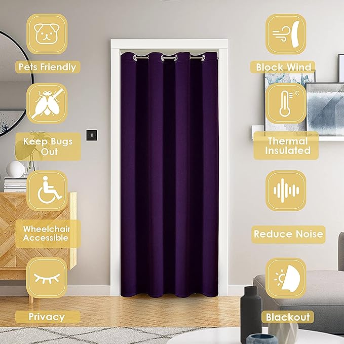 ChrisDowa Blackout Door Curtains