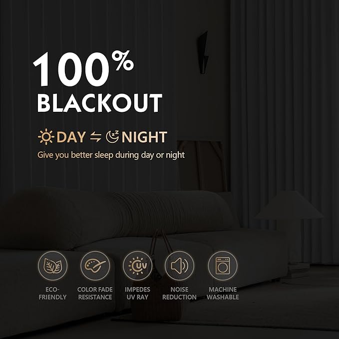 FMFUNCTEX 100% Blackout Curtains