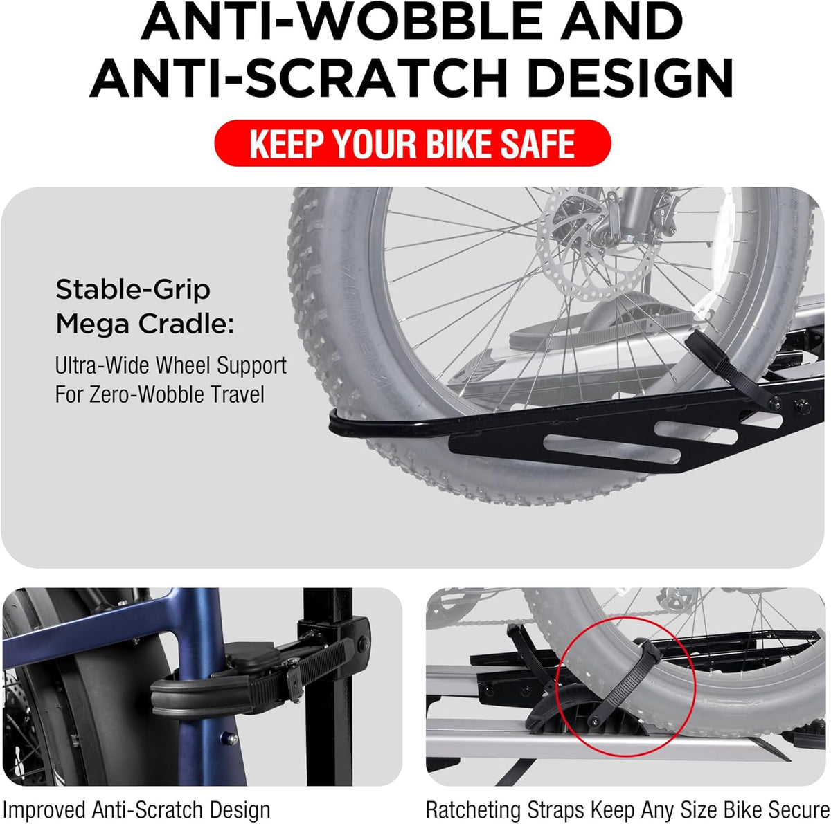 Young Hitch Mount Bike Rack - 200 lbs Capacity for 2 E-Bikes | Fits Cars, SUVs, RVs & Trailers