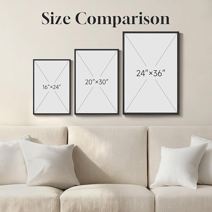 Framed Beige Black Abstract Wall Art