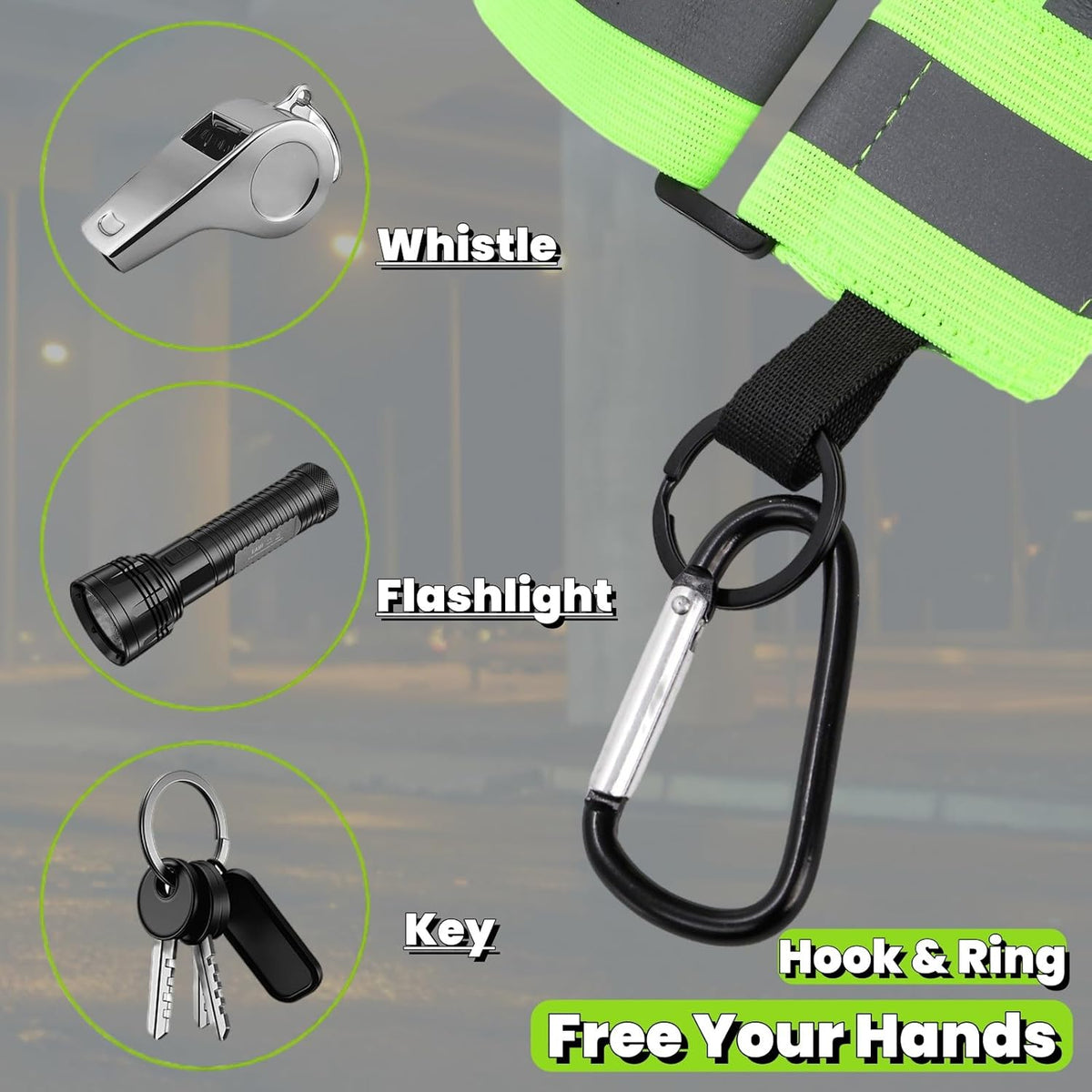 Tlence 10 Pack Reflective Sashes - High Visibility Running Belts for Night Safety | Adjustable Straps for Men & Women