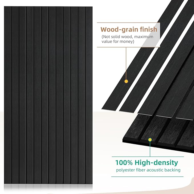 Wood Veneer Sound Panels, 10 Pack 47.2”x23.6” Wall Panels, Decorative Acoustic