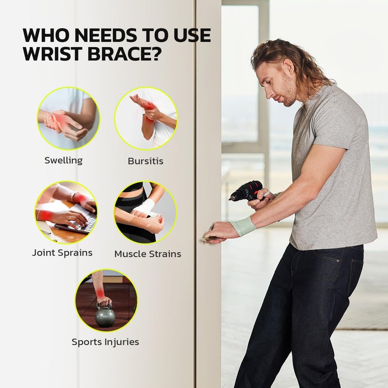 Adjustable Wrist Brace for Pain Relief, Carpal Tunnel & Tendonitis Support – Ergonomic Compression, Breathable & Anti-Slip Design, Fits Left & Right Hand, Ideal for Sports, Gaming & Office Use Green