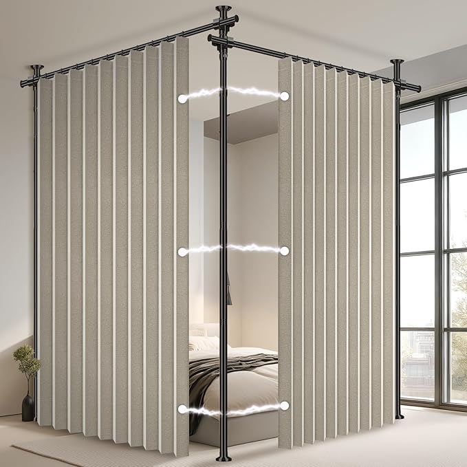 100% Blackout Room Divider Curtains Sets Cream White W100 x L84 in, 2 Panels