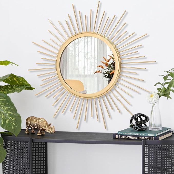 Gold Mirrors for Wall Metal Sunburst Wall Mirrors Home Décor Decorative Hanging