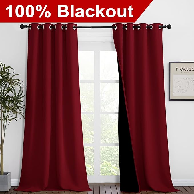 NICETOWN Truly Blackout Drapes for Living Room, Heavy-Duty Full Light Shading