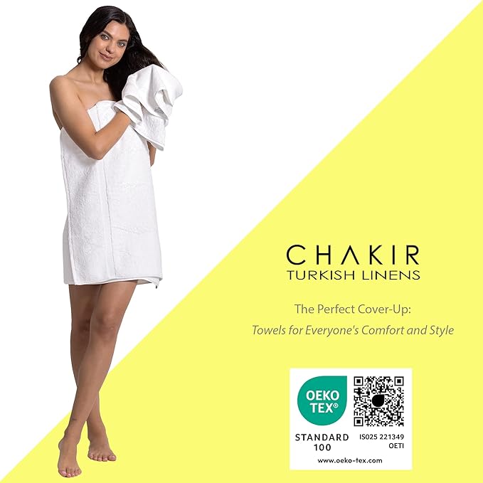 Chakir Turkish Linens Luxury Spa and Hotel Quality Premium Turkish Cotton 6-Piece Towel Set (2 x Bath Towels, 2 x Hand Towels, 2 x Washcloths)
