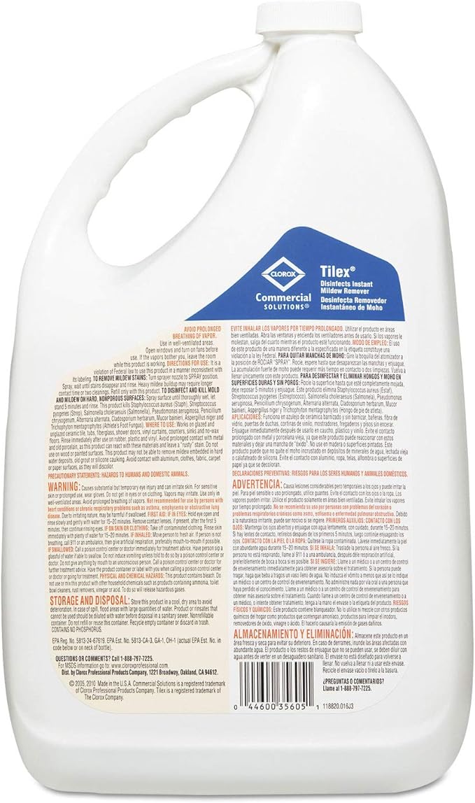 Tilex 35605 Tilex Instant Mildew Remover, 1Gal, 4/CT, Clear