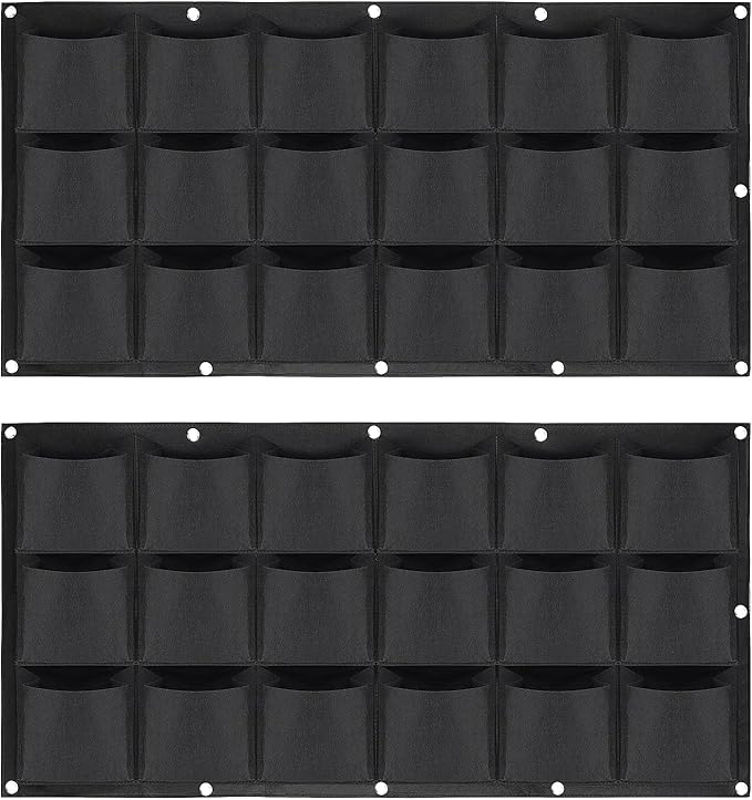 ZOENHOU 2 Pack Total 36 Roomy Pockets Horizontal Garden Planter, Waterproof