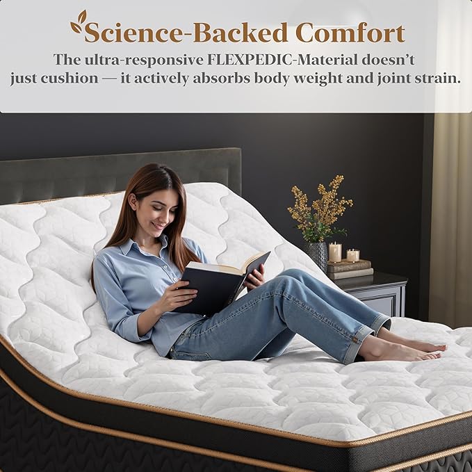 Full Mattress 10 Inch, Cooling Hybrid Bed in a Box, Individual Pocket Springs, Motion Isolation, Targeted Hip/Shoulder/Lumbar Support, Fiberglass-Free, Ergonomic Zones, 365-Night Trial, CertiPUR-US