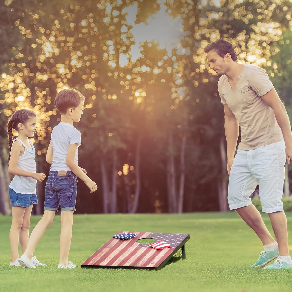 Regulation Cornhole Set by [Brand Name] - 4x2 & 3x2 Boards with Carrying Bags & 8 Bean Bags | Perfect for Outdoor Family Fun