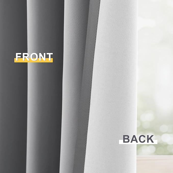 Yakamok 100% Blackout Curtain Panels 63 inches Cold and Light Blocking Drapes