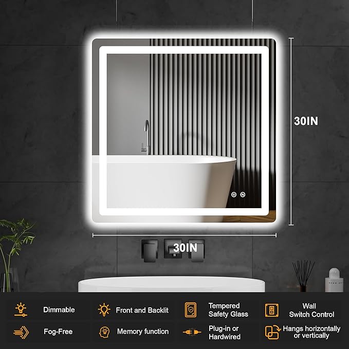 AMOISE LED Bathroom Vanity Mirror