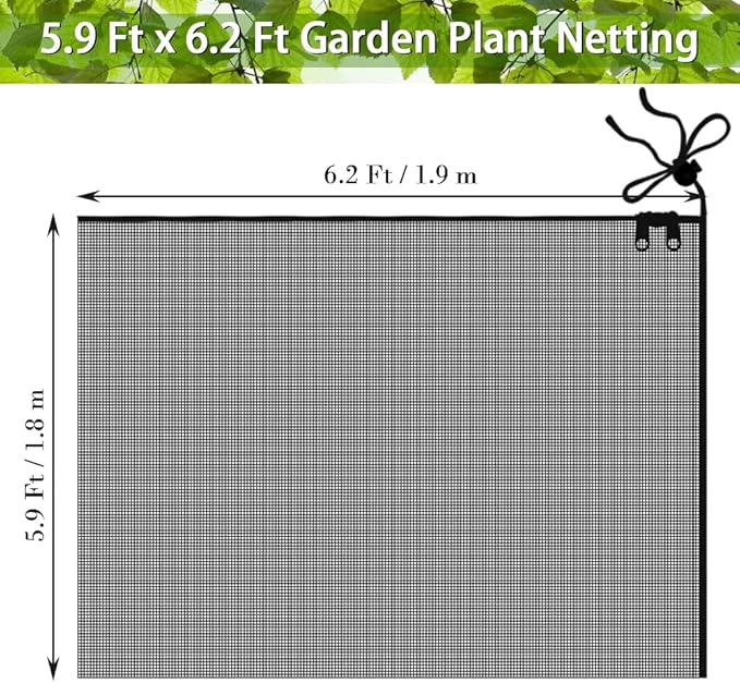 Fruit Tree Netting Covers with Zipper to Protect from Squirrels and Birds Large Netting for Fruit Trees Net Protection, Black, 71" x 75", 1 Pack