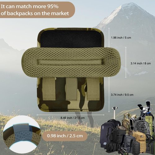 2Pcs Thick Cushioned Shoulder Pads, Featuring Anti-Slip Design and Breathable Mesh,Extra Wide Padding for Shoulder Straps and Luggage Belts,Soft and Comfortable for Enhanced Support,Camouflage Green