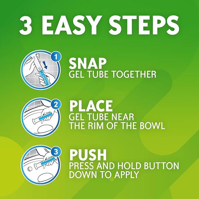 Scrubbing Bubbles Fresh Gel Toilet Bowl Cleaning Stamps, Automatic & Continuous Bathroom Toilet Cleaner Helps Prevent Limescale & Rings, Rainshower Scent, 1 Dispenser with 12 Stamps (6 Count)