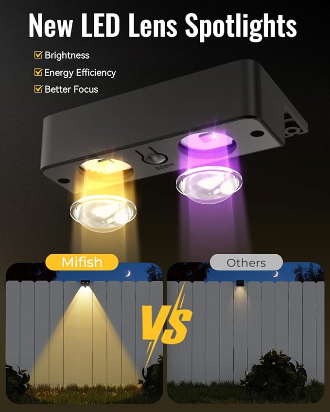 Solar Fence Lights Outdoor with Remote 8 Pack, Warm/Cool White & RGB 12 Modes, Deck Lights Solar Powered Waterproof, Led Backyard Lights for Step Stairs Railing Balcony Patio Decor