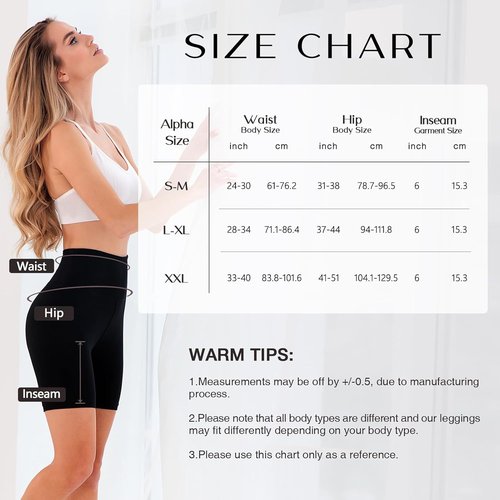 Leafigure Biker Shorts for Women - 6" High Waisted Gym & Yoga Workout - 2 Pack Set