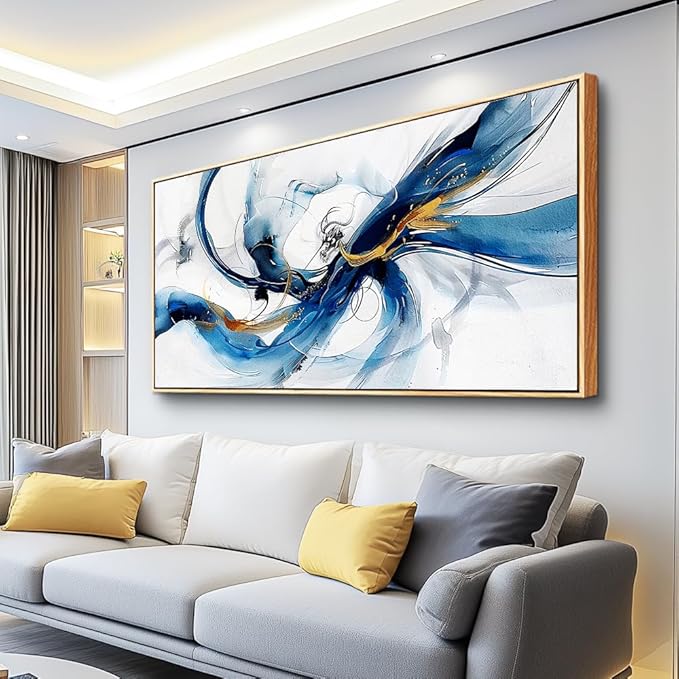 hyidecorart Canvas Prints Minimalism Decor Posters Wall Art For Living Room Wall Decor for Bedroom Abstract Painting Wall Artworks Hang Pictures For Office Decoration Wood Framed Hotel Mural 40X20