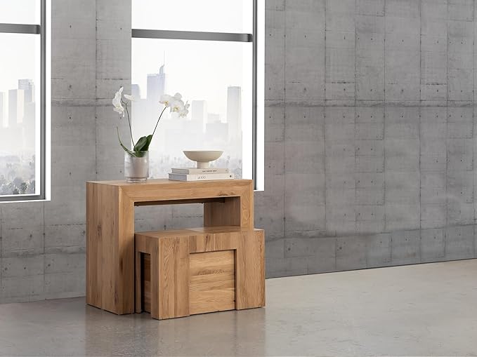 Transformer Table - Solid Wood Extendable Dining Table, Seats 2-12, Expandable Dining Room Table, Space-Saving Furniture, Expandable Dining Furniture, Natural (Table Only)