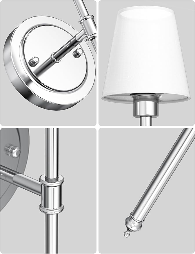 DORESshop Battery Operated Wall Sconce Set of 2, Wireless Wall Light Easy to