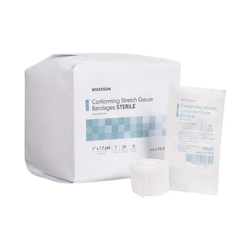 McKesson Conforming Stretch Gauze Bandages, Sterile, 1 in x 1 7/10 yd, 24 Count