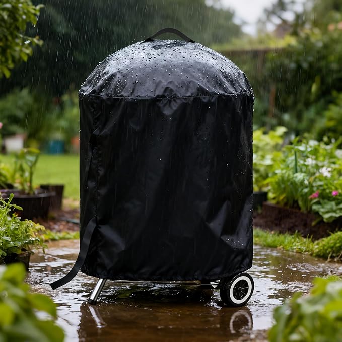 LBTING Grill Cover, 26-inch Heavy Duty 300D Oxford Waterproof Windproof UV Resistant BBQ Gas Grill Cover for Outdoor Barbecue Fit Most Brands Weber, Brinkmann, Char Broil, Holland