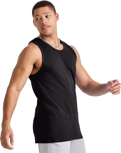Hanes Men's Tank Tops - Midweight Cotton Sleeveless Shirts | 3-Pack Essentials