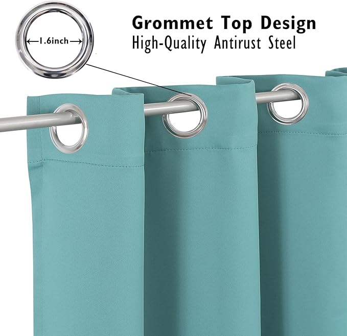 ChrisDowa Blackout Curtains 63 inches Long