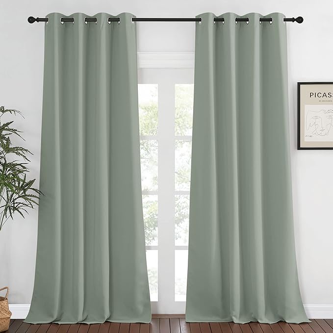 NICETOWN Bedroom Curtain Room Darkening Drapery 102 inches Length