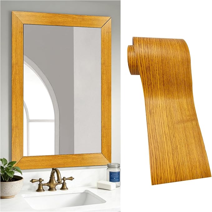DESOMINOR 32FT Peel &Stick Wood Grain Wallpaper Border Removable Waterproof