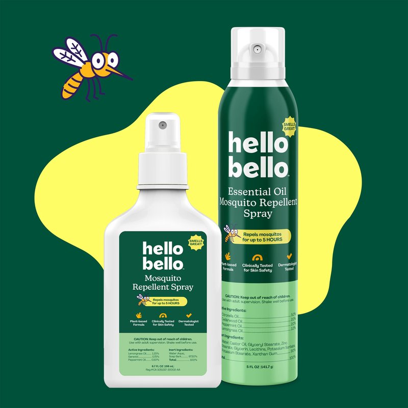 Hello Bello Mosquito Repellent Spritz, Made with Lemongrass and Peppermint Oils, 6.7oz Bottle