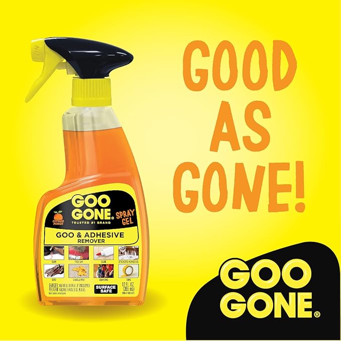 Goo Gone Original Spray Gel - Adhesive Remover, Removes Chewing Gum, Grease, Tar, Stickers, Labels, Tape Residue, Oil, Blood, Lipstick, Mascara, Shoe Polish, Crayon, 12 Oz, 6 Pack