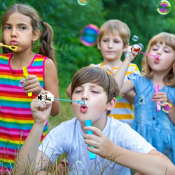Christmas Party Favors,24Pcs Christmas Bubble Wands for Kids,Xmas Bubble Wand for Birthday Party Supplies,Classroom Prizes Pinata Goodie Bag Stuffers Gift