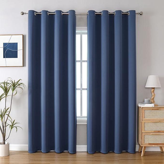 ChrisDowa Blackout Curtains 108 Inches Long 2 Panels Set