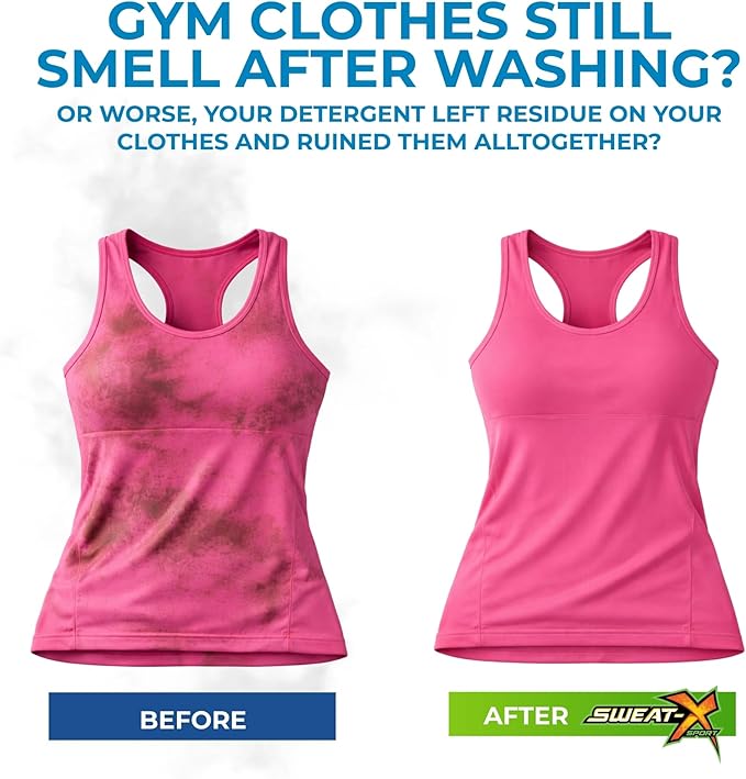 SWEAT X Original Activewear Laundry Detergent Liquid - Natural Washing Detergent for Activewear & Gym Clothes - Non Toxic Laundry Detergent for Sensitive Skin - Concentrated, 45 Loads (2 Bottles)