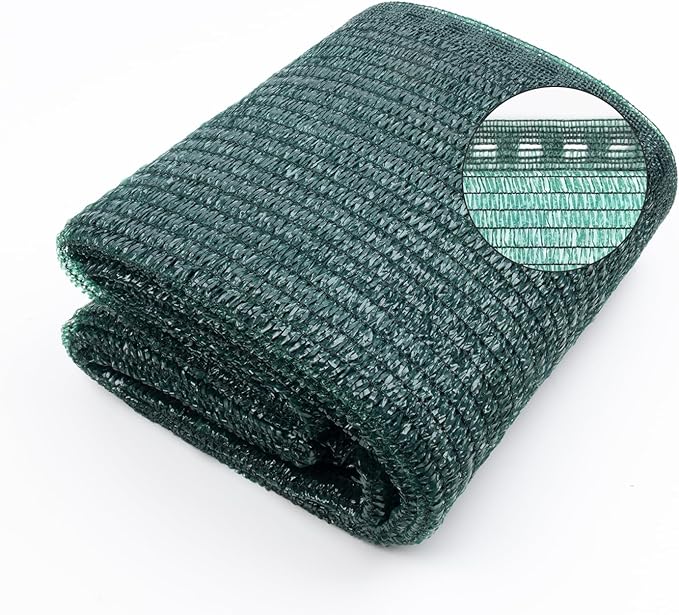 Cool Area 55% 8x20ft Sunblock Shade Cloth Cover Mesh UV Resistant Net for Garden Flower Plant Greenhouse, Dark Green