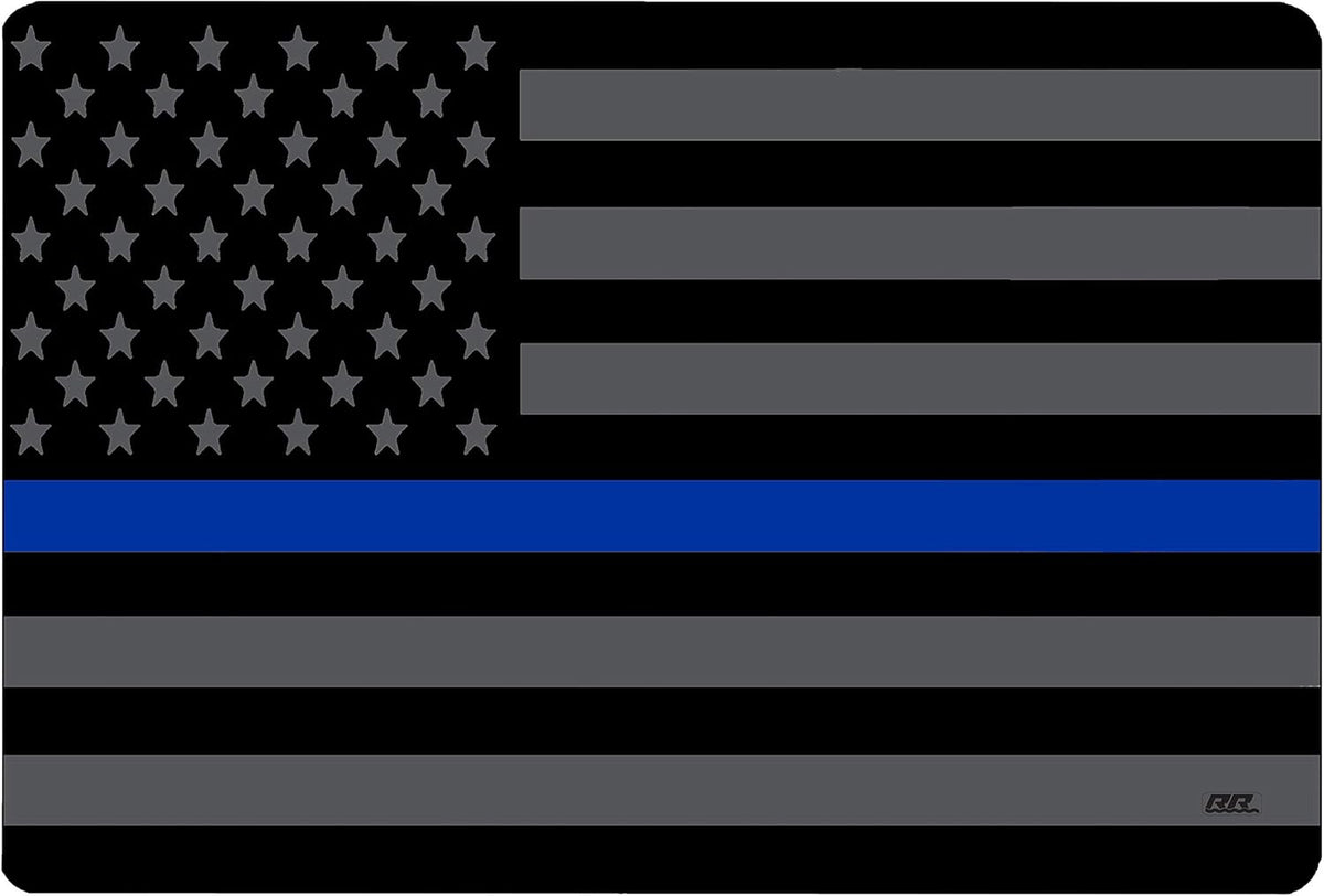 Rogue River Tactical Subdued Thin Blue Line Flag Gun Cleaning Mat Bench Pad Gift for Police Officer Law Enforcement