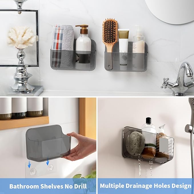 Diesisa 2pc Acrylic Wall Mount Organizer, Adhesive Cabinet Door Organizer