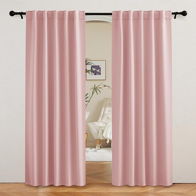 RYB HOME Pink Blackout Curtains
