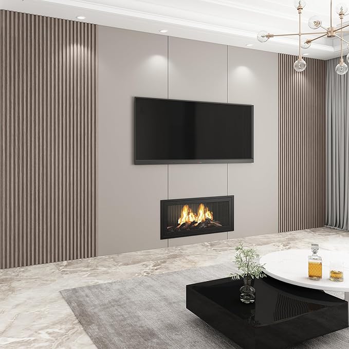 8-Pack WPC Wall Panels 118’’ x 6.1’’ 3D Slat Wall Panel Acoustic Wall Paneling