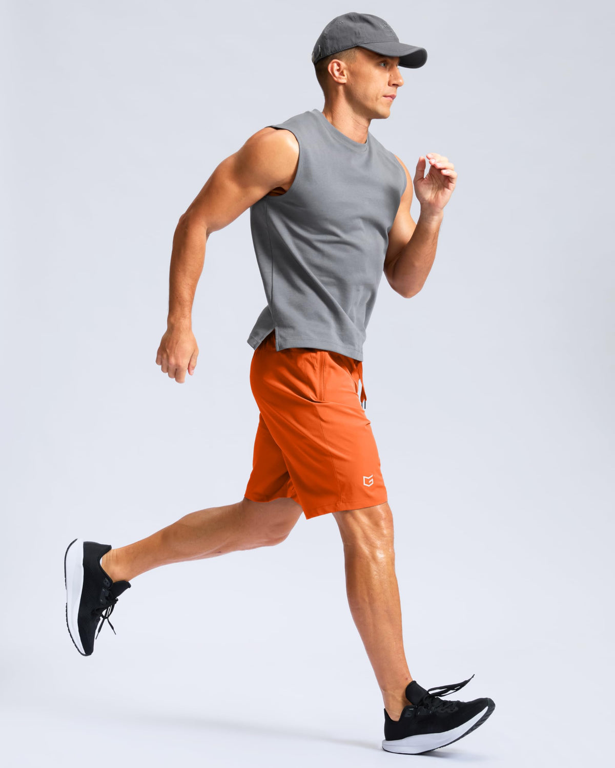 G Gradual Men's Athletic Running Shorts with Zipper Pockets Quick Dry 7"/ 5"/ 9" Workout Gym Shorts for Basketball Hiking(Orange,9M)