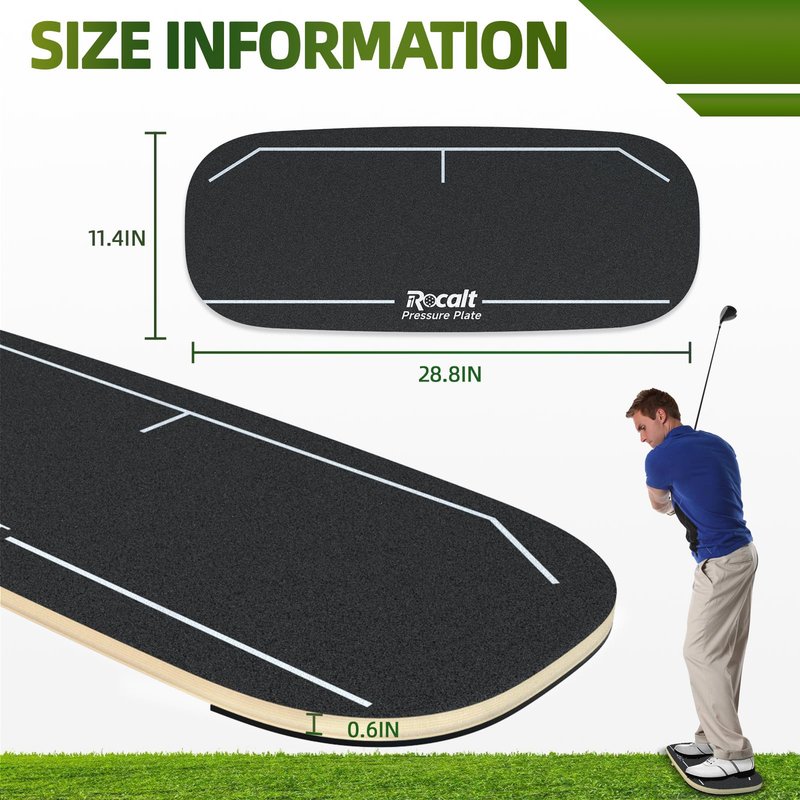 Rocalt Golf Pressure Plate - Weight Shift Board for Golf Swing Trainer, Indoor & Outdoor Practice, Anti-Slip Design for All Skill Levels, Improving Strength & keep Tempo