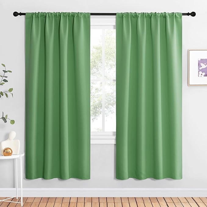 NICETOWN Blackout Curtains for Living Curtains, Froest Green, 2 Panels