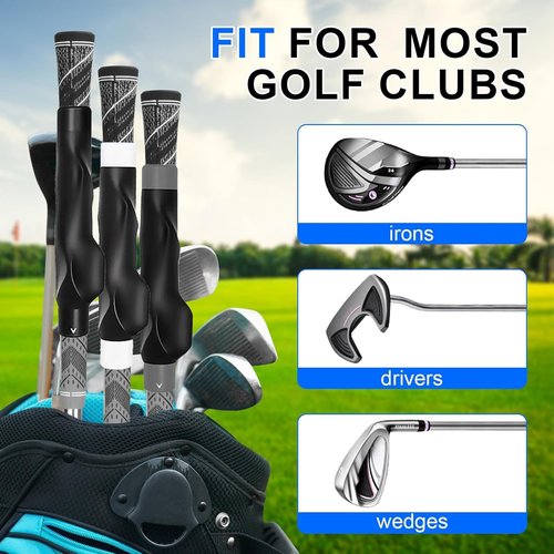 2 Pack Golf Grip Trainer | Grip Trainer Golf Training Aid for Golf Swing Trainer Series for Correct Posture, Hand Placement & Grip Strength, Fits Beginners to Advanced Golfers (Black+Black)